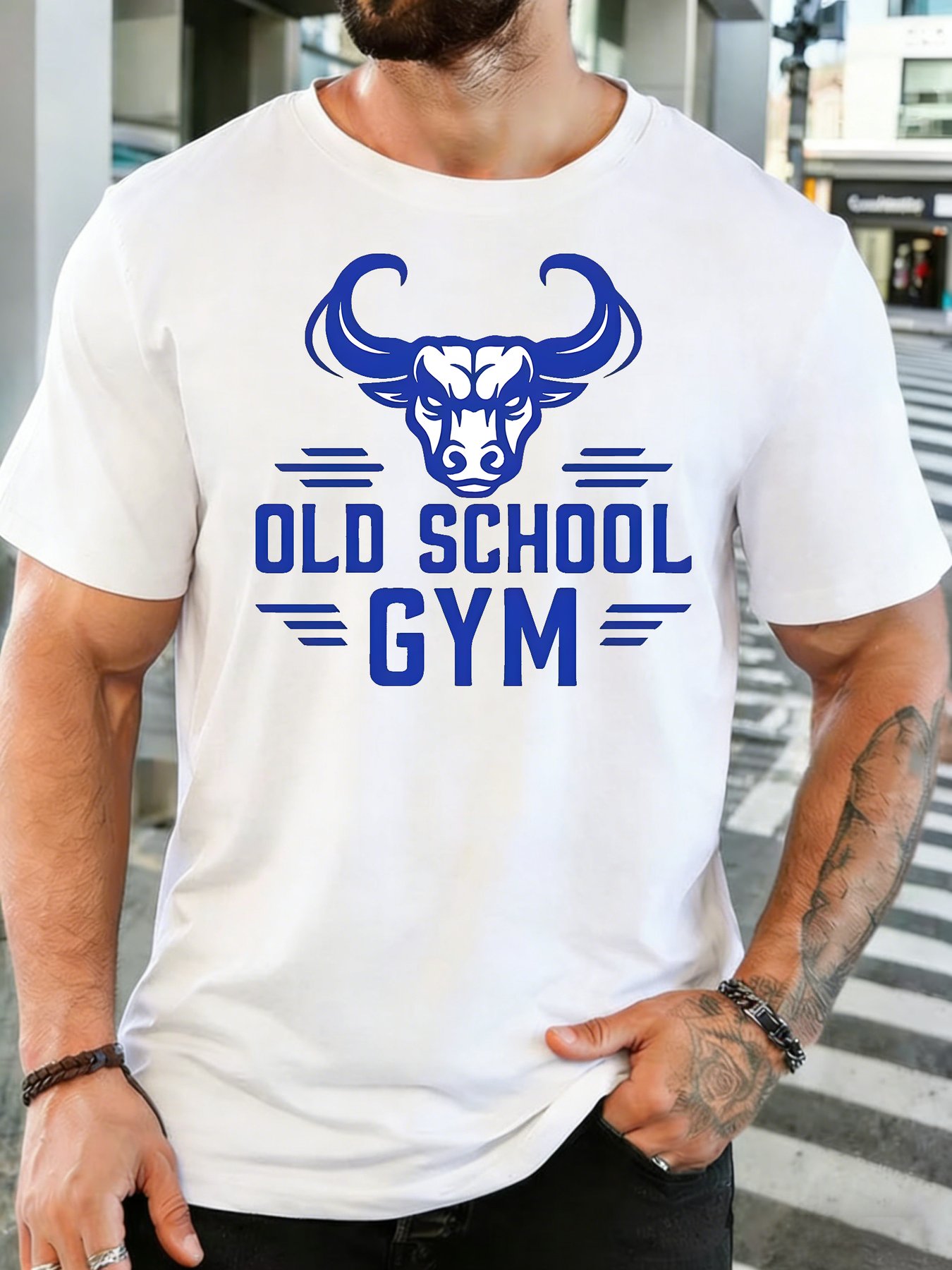 Home Gym Old School - T-Shirt da Uomo in Morbido Cotone